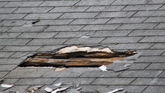 Damaged roof