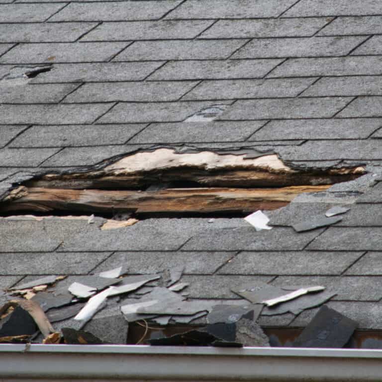 Damaged roof
