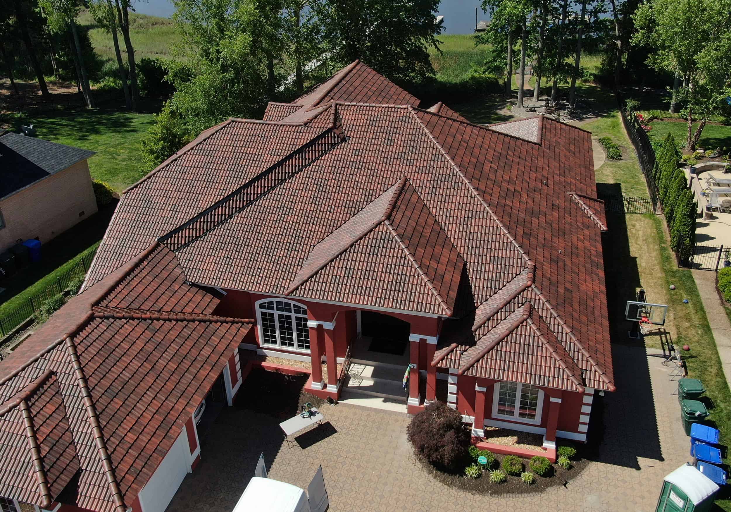 Residential roof replacement house