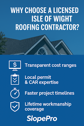 Why hire a licensed Isle of Wight roofing contractor: clear costs, permit knowledge, fast project completion, lifetime coverage.